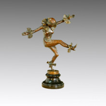 Dancer Statue Tap Dance Bronze Sculpture, a. Titze TPE-435